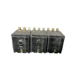 Lot of 3 Square D QOB330 30 Amp 3-Pole 240V 22kA Bolt-On Circuit Breakers